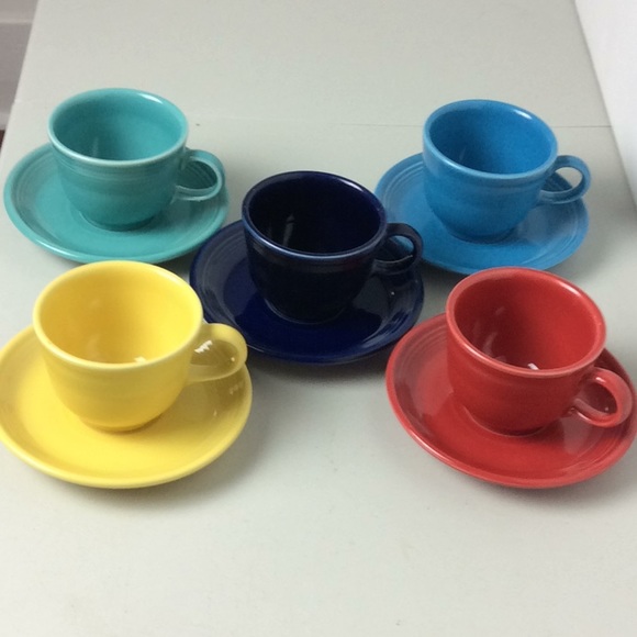 Fiesta Ware Other - Fiesta Ware Lot of 5 Sets Cups & Saucers